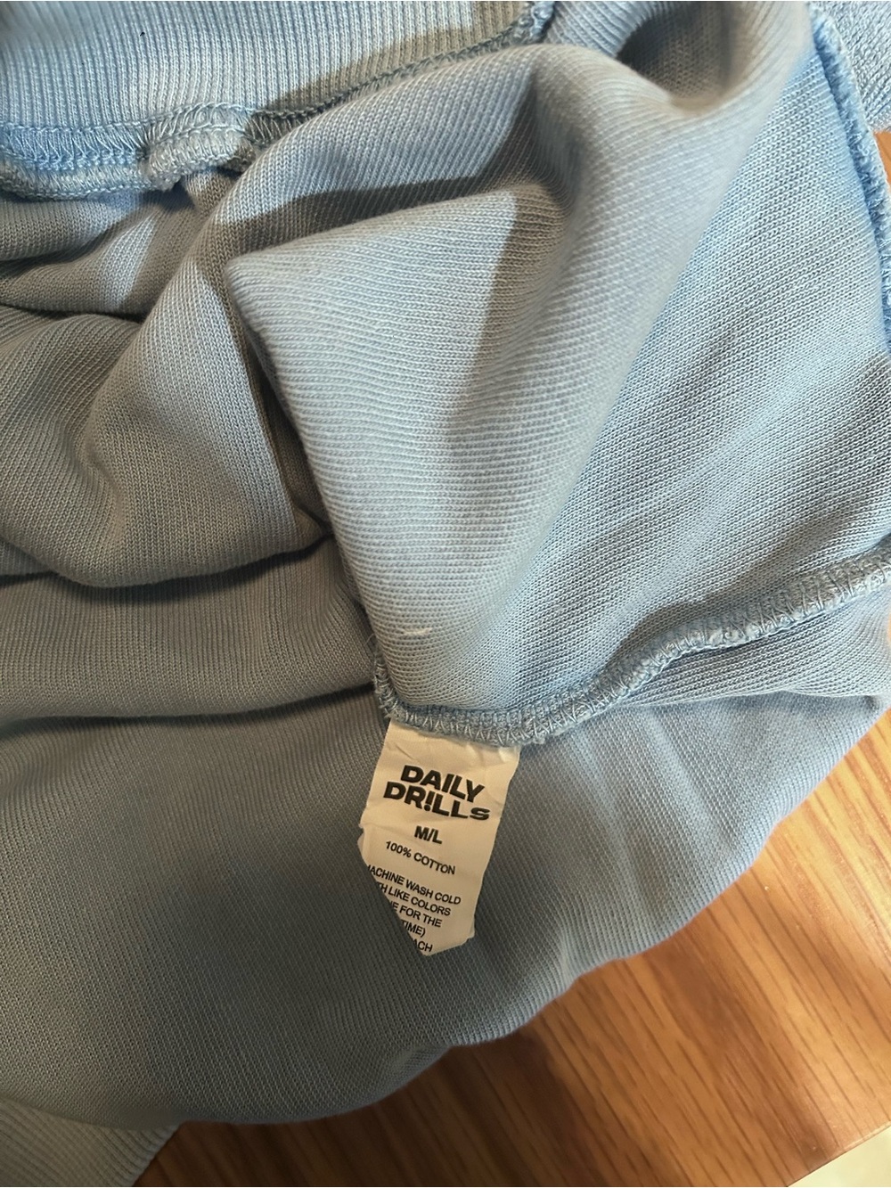 Daily Drills Terry Vintage Crew - Sunbleached Malibu Blue Size M/L NWT - Picture 11 of 11
